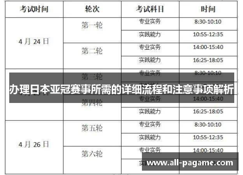 办理日本亚冠赛事所需的详细流程和注意事项解析